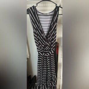 Black and White Striped Women's Dress